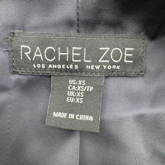 RACHEL ZOE Women's XS Black Sequin Blazer Jacket Sparkly Party Cocktail Pockets - Picture 4 of 10